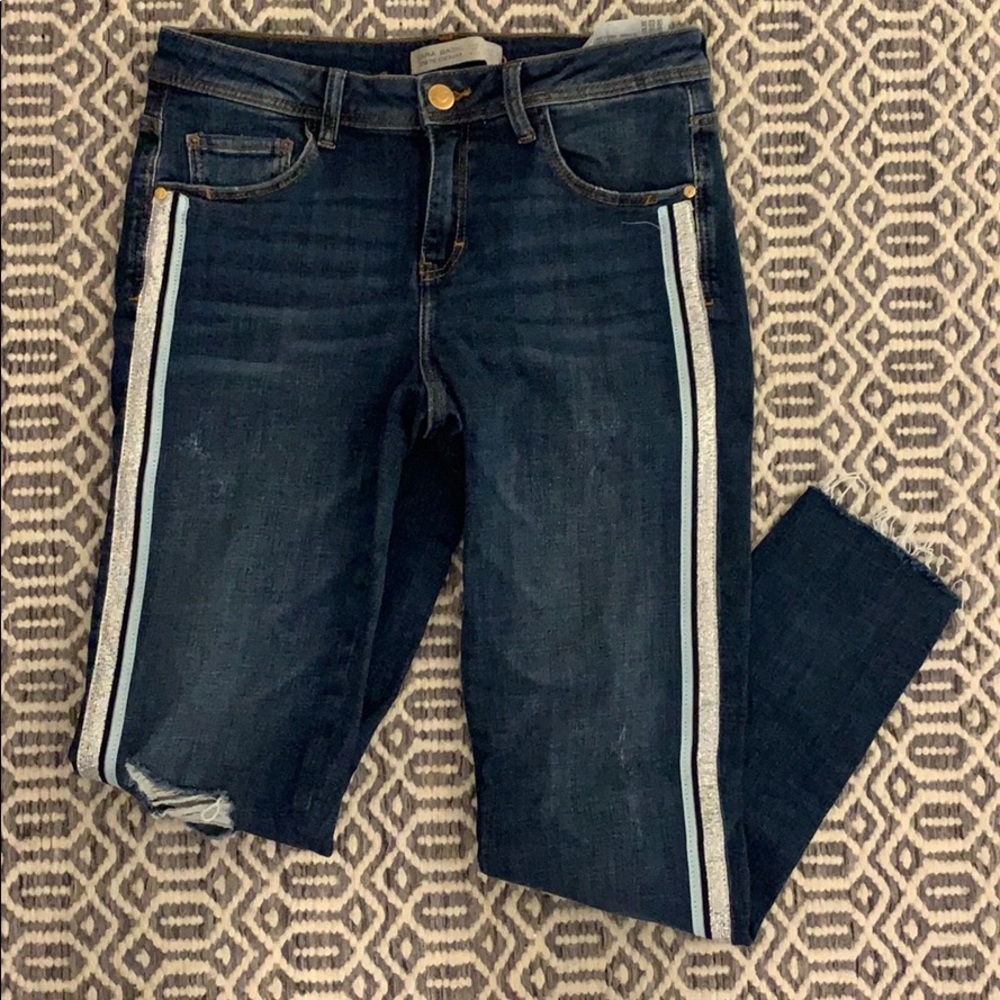 Zara jeans with stripes - size 26